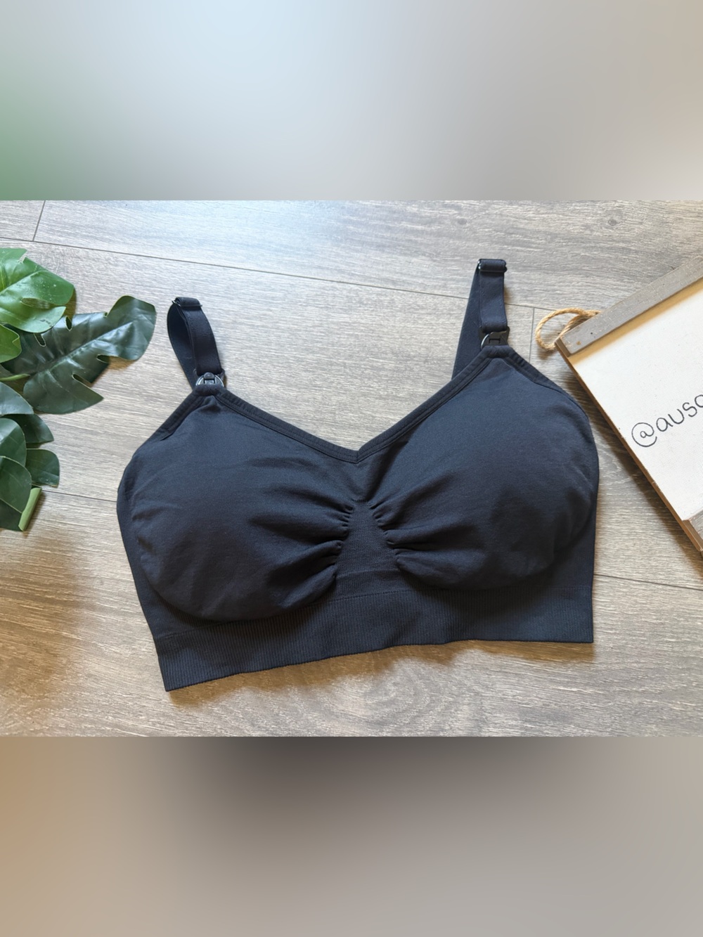 Shapermint Essentials Padded Seamless Black Maternity Nursing Bra. Size M